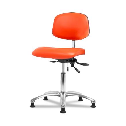Eo2 Concepts Class 100 Vinyl Cleanroom Chair, Desk-Height, 18" to 23", Seat Tilt, No Armrests, Glides, Orange Kist - NCR-VDHCH-CR-T1-A0-RG-8613 - 1 Each