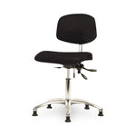 Eo2 Concepts Class 100 Vinyl Cleanroom Chair, Desk-Height, 18" to 23", Seat Tilt, No Armrests, Glides, Black - NCR-VDHCH-CR-T1-A0-RG-8540 - 1 Each