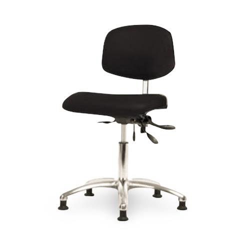 Eo2 Concepts Class 100 Vinyl Cleanroom Chair, Desk-Height, 18" to 23", Seat Tilt, No Armrests, Glides, Black - NCR-VDHCH-CR-T1-A0-RG-8540 - 1 Each