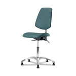 Eo2 Concepts NCR-VDHCH-MB-CR-T0-A0-RG-8546 Class 100 Vinyl Cleanroom Chair with Medium Back, Desk-Height, 18" to 23", No Seat Tilt, No Armrests, Glides, Colonial Blue - 1 Each