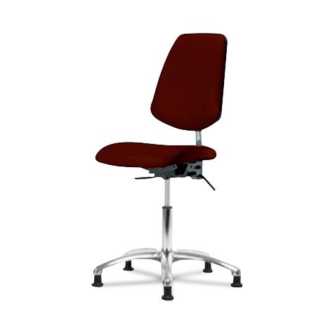 Eo2 Concepts NCR-VDHCH-MB-CR-T1-A0-RG-8569 Class 100 Vinyl Cleanroom Chair with Medium Back, Desk-Height, 18" to 23", Seat Tilt, No Armrests, Glides, Burgundy - 1 Each