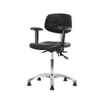 Eo2 Concepts Class 100 Cleanroom PU Desk-Height Chairs NCR-PDHCH-CR-T1-A1-RG-BLK - 1.0 Each