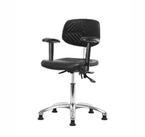 Eo2 Concepts Class 100 Cleanroom PU Desk-Height Chairs NCR-PDHCH-CR-T1-A1-RG-BLK - 1.0 Each