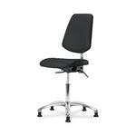 Eo2 Concepts NCR-VDHCH-MB-CR-T1-A0-RG-8540 Class 100 Vinyl Cleanroom Chair with Medium Back, Desk-Height, 18" to 23", Seat Tilt, No Armrests, Glides, Black - 1 Each