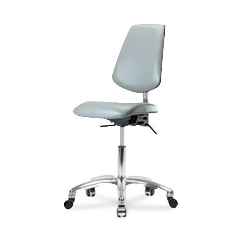 Eo2 Concepts NCR-VDHCH-MB-CR-T1-A0-CC-8567 Class 100 Vinyl Cleanroom Chair with Medium Back, Desk-Height, 18" to 23", Seat Tilt, No Armrests, Casters, Dove - 1 Each