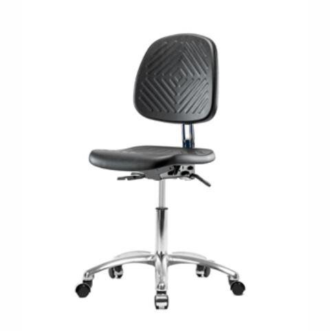 Eo2 Concepts Class 10 Cleanroom PU Med-Back Desk Chairs w / Optional Seat Tilt NCR-PDHCH-MB-CR-T0-A0-CC-BLK - 1.0 Each