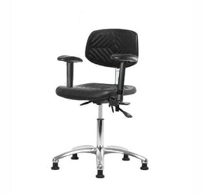 Eo2 Concepts Class 100 Cleanroom PU Desk-Height Chairs NCR-PDHCH-CR-T0-A1-RG-BLK - 1.0 Each