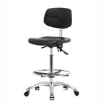 Eo2 Concepts Class 100 Cleanroom PU High Bench-Height Chairs NCR-PHBCH-CR-T1-A0-CF-CC-BLK - 1.0 Each