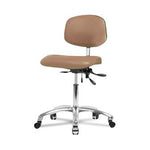 Eo2 Concepts Class 100 Vinyl Cleanroom Chair, Desk-Height, 18" to 23", No Seat Tilt, No Armrests, Casters, Taupe - NCR-VDHCH-CR-T0-A0-CC-8584 - 1 Each