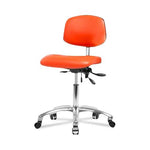 Eo2 Concepts Class 100 Vinyl Cleanroom Chair, Desk-Height, 18" to 23", No Seat Tilt, No Armrests, Casters, Orange Kist - NCR-VDHCH-CR-T0-A0-CC-8613 - 1 Each