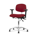 Eo2 Concepts Class 100 Vinyl Cleanroom Chair, Desk-Height, 18" to 23", No Seat Tilt, Adjustable Armrests, Glides, Burgundy - NCR-VDHCH-CR-T0-A1-RG-8569 - 1 Each