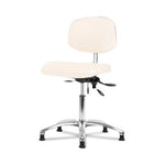 Eo2 Concepts Class 100 Vinyl Cleanroom Chair, Desk-Height, 18" to 23", No Seat Tilt, No Armrests, Glides, Adobe White - NCR-VDHCH-CR-T0-A0-RG-8501 - 1 Each