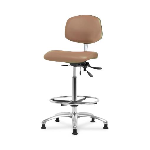 Eo2 Concepts Class 100 High Bench-Height Cleanroom Chairs NCR-VHBCH-CR-T1-A0-CF-RG-8584 1.0 Each-MDL-EOCNCVHBC8584