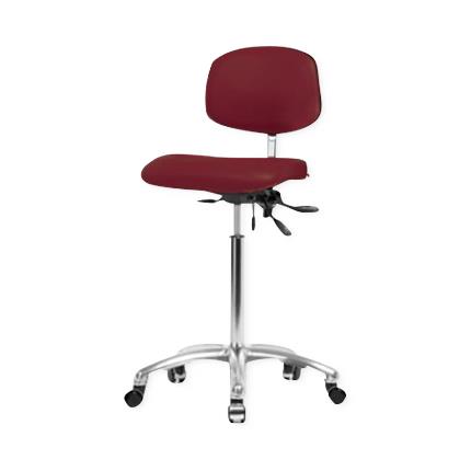 Eo2 Concepts NCR-VMBCH-CR-T1-A0-NF-CC-8569 Class 100 Cleanroom Medium Bench-Height Chair, Vinyl, Seat Tilt, Chrome Frame, Casters, Burgundy - 1 Each