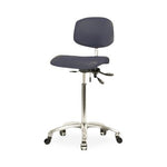 Eo2 Concepts NCR-VMBCH-CR-T1-A0-NF-CC-8582 Class 100 Cleanroom Medium Bench-Height Chair, Vinyl, Seat Tilt, Chrome Frame, Casters, Imperial Blue - 1 Each