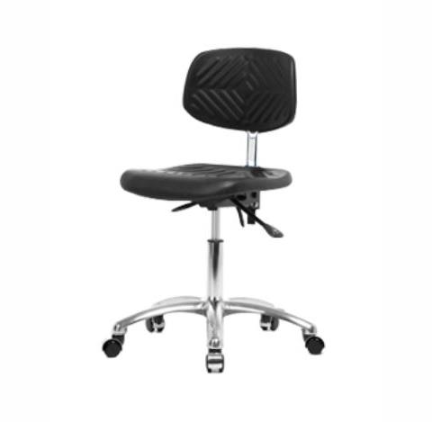 Eo2 Concepts Class 10 Cleanroom PU Desk-Height Chairs with Optional Seat Tilt NCR-PDHCH-CR-T0-A0-CC-BLK - 1.0 Each