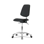 Eo2 Concepts NCR-VDHCH-MB-CR-T0-A0-CC-8540 Class 100 Vinyl Cleanroom Chair with Medium Back, Desk-Height, 18" to 23", No Seat Tilt, No Armrests, Casters, Black - 1 Each