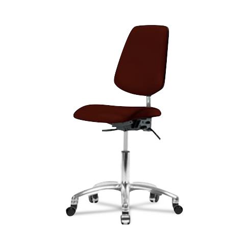 Eo2 Concepts NCR-VDHCH-MB-CR-T0-A0-CC-8569 Class 100 Vinyl Cleanroom Chair with Medium Back, Desk-Height, 18" to 23", No Seat Tilt, No Armrests, Casters, Burgundy - 1 Each