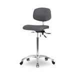 Eo2 Concepts NCR-VMBCH-CR-T1-A0-NF-CC-8605 Class 100 Cleanroom Medium Bench-Height Chair, Vinyl, Seat Tilt, Chrome Frame, Casters, Charcoal - 1 Each