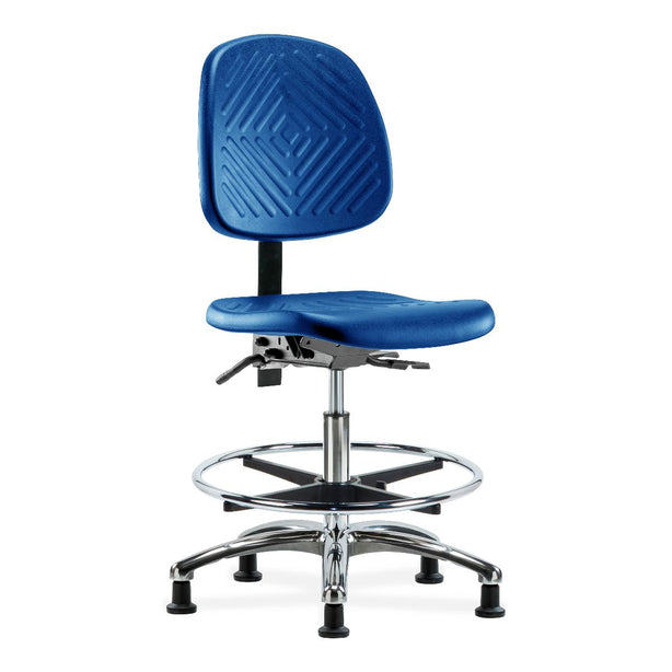 E Com Seatin, Inc. Polyurethane Medium Bench-Height Chairs PMBCH-MB-CR-T1-A0-CF-RG-BLU 1.0 Each-MDL-EOCPB1A0CGBLU