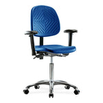 E Com Seatin, Inc. Polyurethane Medium Bench-Height Chairs PMBCH-MB-CR-T1-A1-NF-CC-BLU 1.0 Each-MDL-EOCPB1A1NCBLU