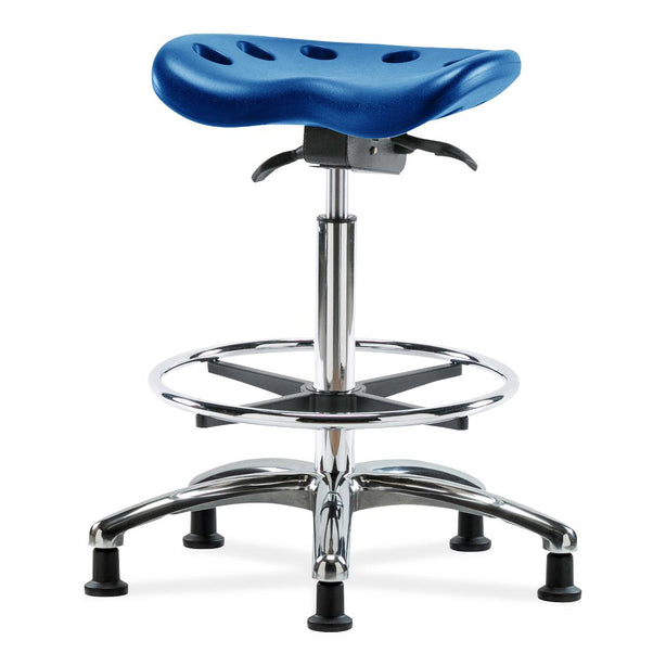 E Com Seatin, Inc. Polyurethane Tractor Standing-Height Sit-Stand Stools PTHBST-CR-CF-RG-BLU 1.0 Each-MDL-EOCPBCRCFRGBU