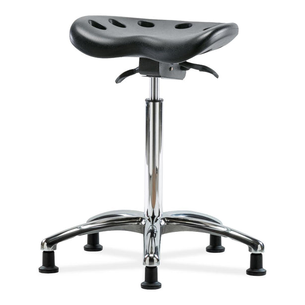 E Com Seatin Polyurethane Tractor Standing-Height without Rest Stool, Pu, Bench, Sit Std, No Foot Ring, Blk - PTHBST-CR-NF-RG-BLK - 1 Each