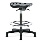 E Com Seatin Polyurethane Tractor Standing-Height Sit-Stand Stool, Pu, Bench, Sit Std, Chr Foot Ring, Blk - PTHBST-RG-CF-RG-BLK - 1 Each