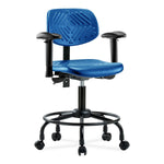 E Com Seatin, Inc. Polyurethane Desk-Height Chairs PDHCH-RT-T1-A1-RC-BLU 1.0 Each-MDL-EOCPD1A1RCBLU