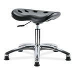 E Com Seatin Polyurethane Tractor Desk-Height Stool, Pu, Desk Height, Chrome, Glide, Black - PTDHSL-CR-RG-BLK - 1 Each