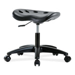 E Com Seatin Polyurethane Tractor High Without Stool, Pu, Desk, No Foot Ring, Caster, Black - PTDHSL-RG-RC-BLK - 1 Each