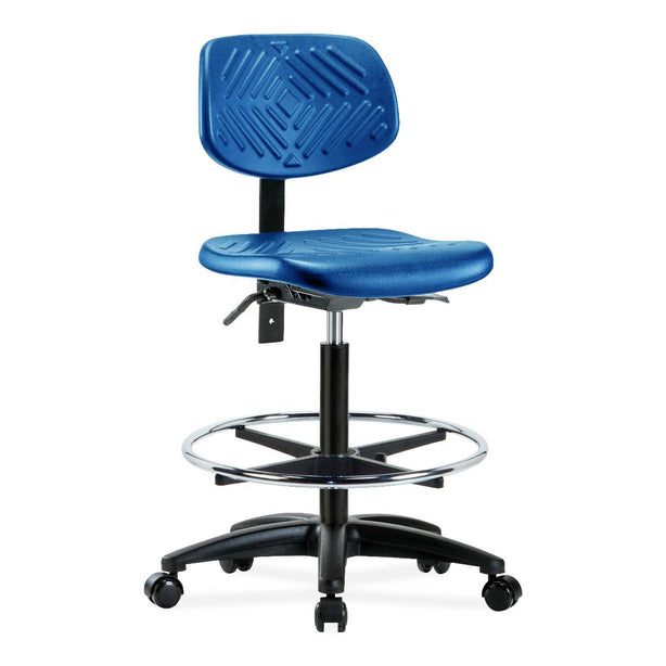 E Com Seatin, Inc. Polyurethane High Bench-Height Chairs PHBCH-RG-T1-A0-CF-RC-BLU 1.0 Each-MDL-EOCPH0CFRCBLU