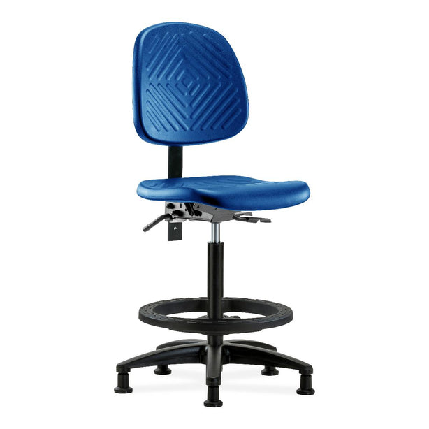 E Com Seatin, Inc. Polyurethane High Bench-Height Chairs PHBCH-MB-RG-T1-A0-BF-RG-BLU 1.0 Each-MDL-EOCPH1A0BFBLU