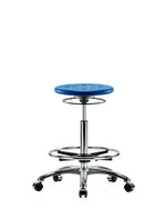 E Com Seatin, Inc. Huron Class 10 Clean Room High Bench-Height Stools CLR-IPHBSO-CR-CF-CC-BLU 1.0 Each-MDL-EOCPHBCFCCBLU