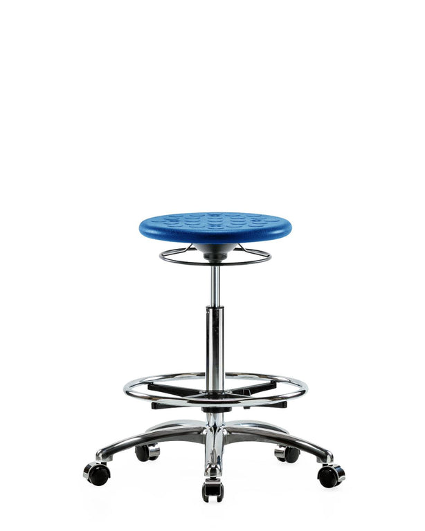 E Com Seatin, Inc. Huron Class 10 Clean Room High Bench-Height Stools CLR-IPHBSO-CR-CF-CC-BLU 1.0 Each-MDL-EOCPHBCFCCBLU