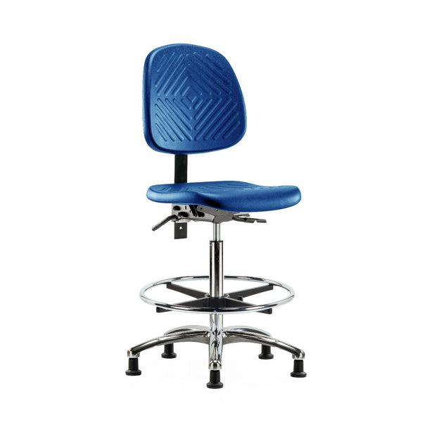 E Com Seatin, Inc. Polyurethane High Bench-Height Chairs PHBCH-MB-CR-T1-A0-CF-RG-BLU 1.0 Each-MDL-EOCPHRTACFBLU
