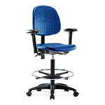 E Com Seatin, Inc. Polyurethane High Bench-Height Chairs PHBCH-MB-RG-T1-A1-CF-RC-BLU 1.0 Each-MDL-EOCPHT1A1CBLU