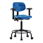 E Com Seatin, Inc. Polyurethane Medium Bench-Height Chairs PMBCH-RT-T1-A1-RC-BLU 1.0 Each-MDL-EOCPM1A1RCBLU