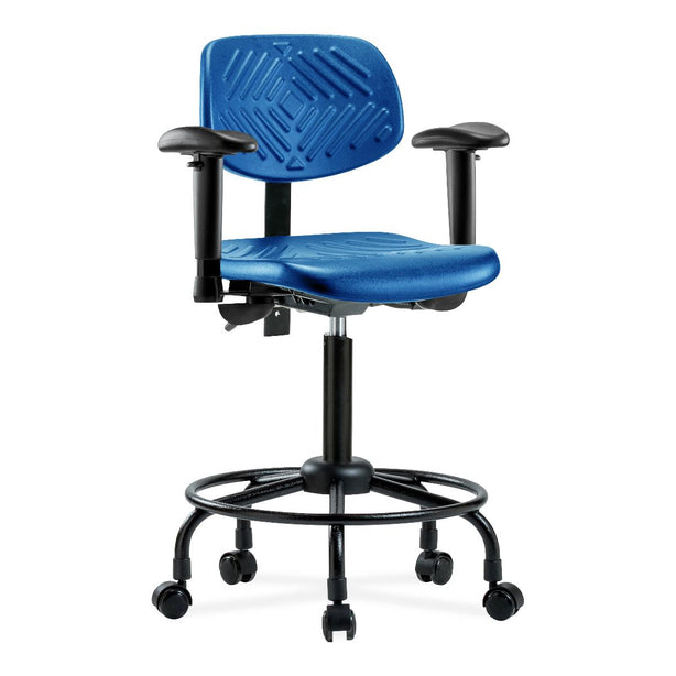 E Com Seatin, Inc. Polyurethane Medium Bench-Height Chairs PMBCH-RT-T1-A1-RC-BLU 1.0 Each-MDL-EOCPM1A1RCBLU