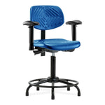 E Com Seatin, Inc. Polyurethane Medium Bench-Height Chairs PMBCH-RT-T1-A1-RG-BLU 1.0 Each-MDL-EOCPM1A1RGBLU