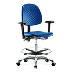 E Com Seatin, Inc. Polyurethane Medium Bench-Height Chairs PMBCH-MB-CR-T0-A1-CF-CC-BLU 1.0 Each-MDL-EOCPMB01CCBLU
