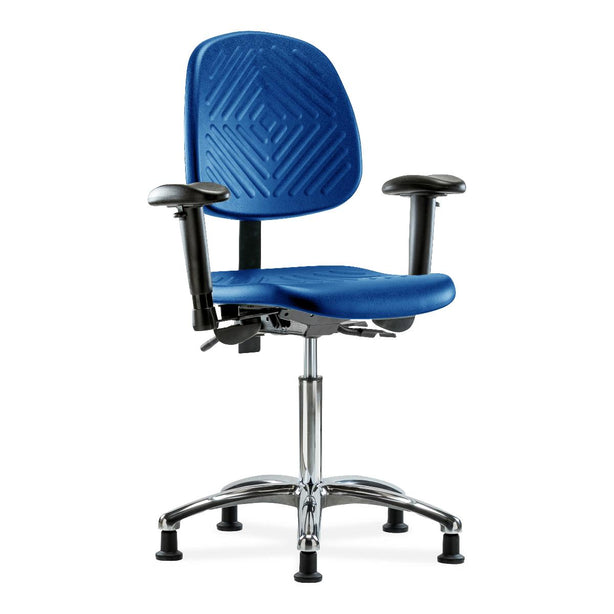 E Com Seatin, Inc. Polyurethane Medium Bench-Height Chairs PMBCH-MB-CR-T0-A1-NF-RG-BLU 1.0 Each-MDL-EOCPMB0A1NBLU