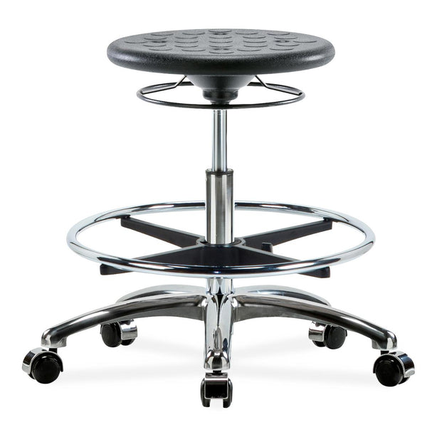 E Com Seatin, Inc. Huron Class 10 Clean Room Medium Bench-Height Stools CLR-IPMBSO-CR-CF-CC-BLK 1.0 Each-MDL-EOCPMBCFCCBLK