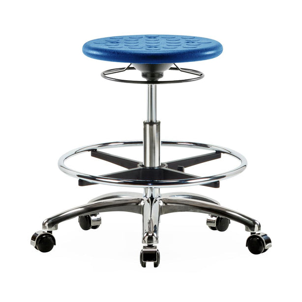 E Com Seatin, Inc. Huron Class 10 Clean Room Medium Bench-Height Stools CLR-IPMBSO-CR-CF-CC-BLU 1.0 Each-MDL-EOCPMBCFCCBLU