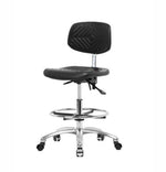 Eo2 Concepts Class 10 Cleanroom PU Medium Bench-Height Chairs CLR-PMBCH-CR-CF-CC-BLK - 1.0 Each