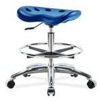 E Com Seatin, Inc. Polyurethane Tractor Medium Bench-Height Stools with Foot Rest PTMBSL-CR-CF-CC-BLU 1.0 Each-MDL-EOCPMCRCFCCBU