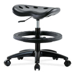 E Com Seatin, Inc. Polyurethane Tractor Medium-High Stools with Foot Ring PTMBSL-RG-BF-RC-BLK 1.0 Each-MDL-EOCPMRGBFRCBK