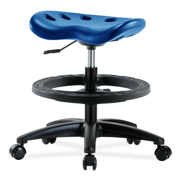E Com Seatin, Inc. Polyurethane Tractor Medium-High Stools with Foot Ring PTMBSL-RG-BF-RC-BLU 1.0 Each-MDL-EOCPMRGBFRCBU