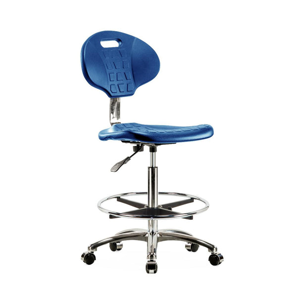 E Com Seatin, Inc. Erie Class 100 Clean Room High Bench-Height Chairs CLR-TPHBCH-CR-A0-CF-CC-BLU 1.0 Each-MDL-EOCRT0CFCCBLU