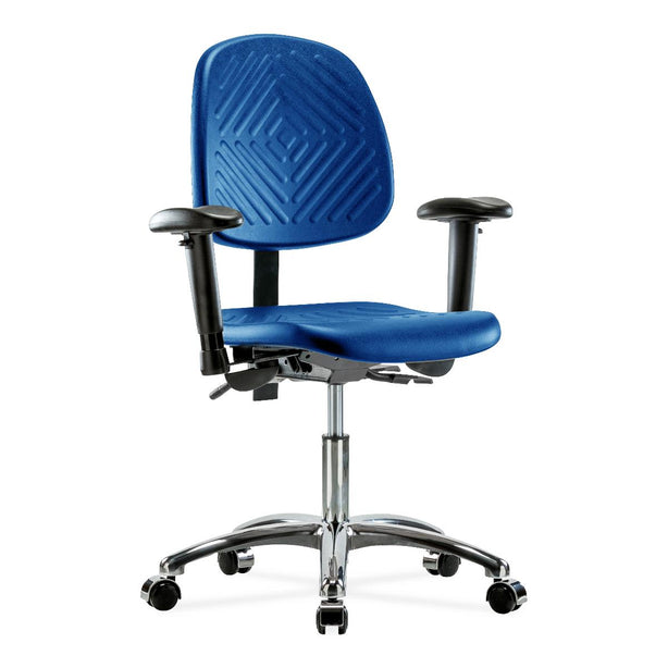 E Com Seatin, Inc. Polyurethane Desk-Height Chairs PDHCH-MB-CR-T1-A1-CC-BLU 1.0 Each-MDL-EOCRT1A1CCBLU